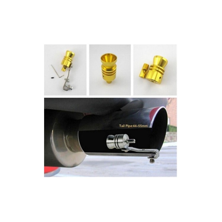 Car Exhaust Pipe Turbo Sound Whistle Blow-off Valve Simulator - Gold Color-3