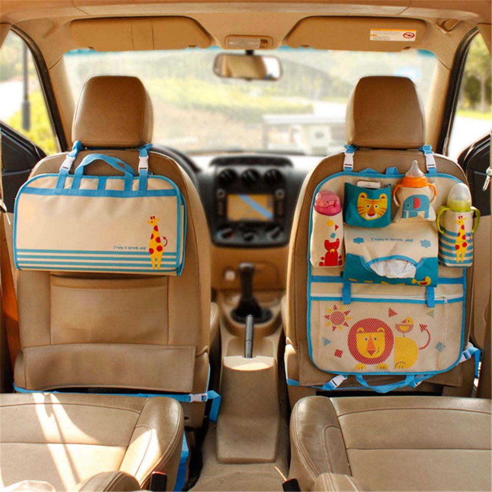 Lion - Cute Cartoon Pattern Car Back Seat Pocket Organizer Multi-pocket Hanging Bag Foldable Storage Collector-2