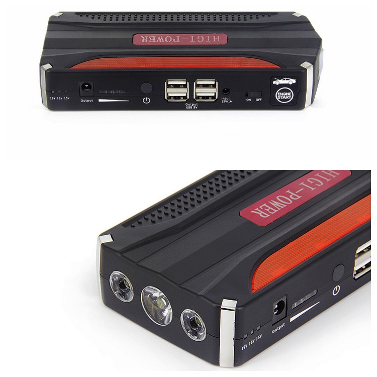 CY-16 12000mAh Emergency Car Jump Starter 4-USB Power Bank with Flashlight Survival Hammer - EU Plug-9