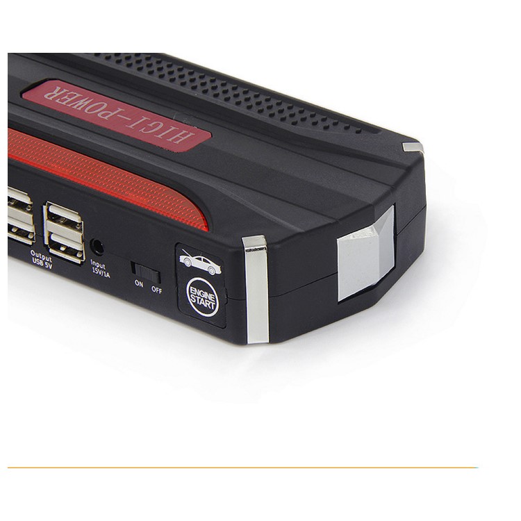 CY-16 12000mAh Emergency Car Jump Starter 4-USB Power Bank with Flashlight Survival Hammer - EU Plug-10