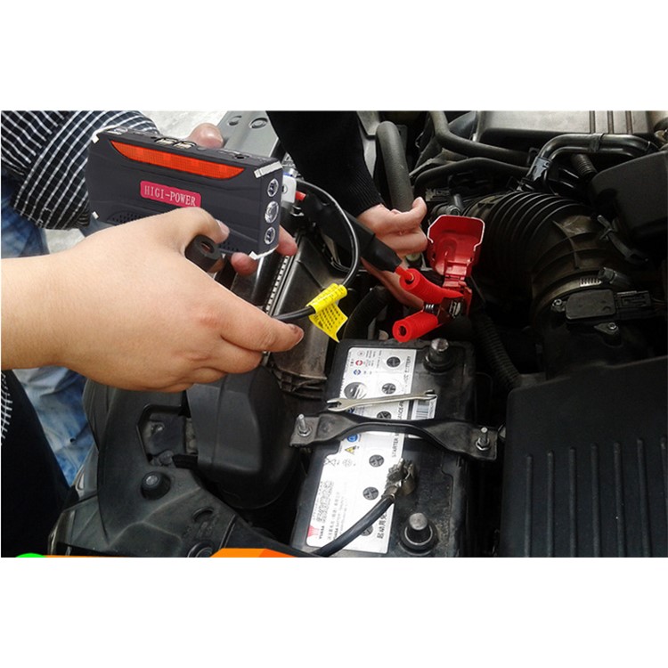 CY-16 12000mAh Emergency Car Jump Starter 4-USB Power Bank with Flashlight Survival Hammer - EU Plug-4