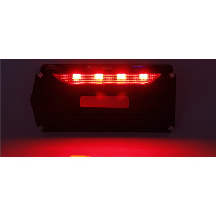 CY-16 12000mAh Emergency Car Jump Starter 4-USB Power Bank with Flashlight Survival Hammer - EU Plug-6