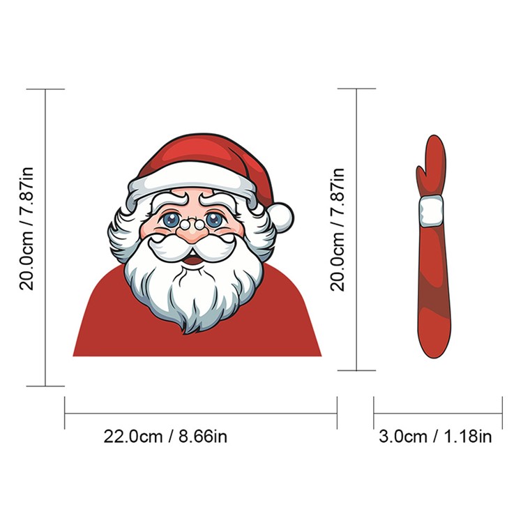 Christmas Rear Windshield Santa Claus Window Decals Car Wiper Decor Sticker Set - Santa Claus 1-7