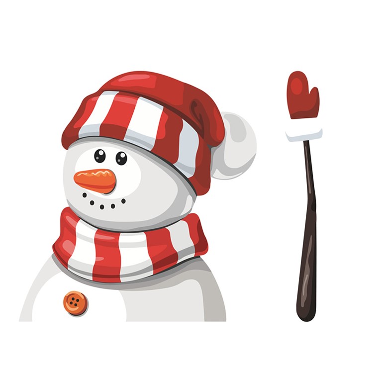 Christmas Rear Windshield Santa Claus Window Decals Car Wiper Decor Sticker Set - Snowman-1