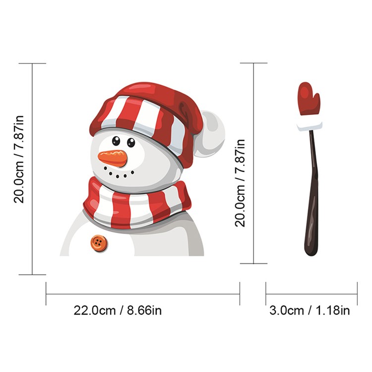 Christmas Rear Windshield Santa Claus Window Decals Car Wiper Decor Sticker Set - Snowman-6