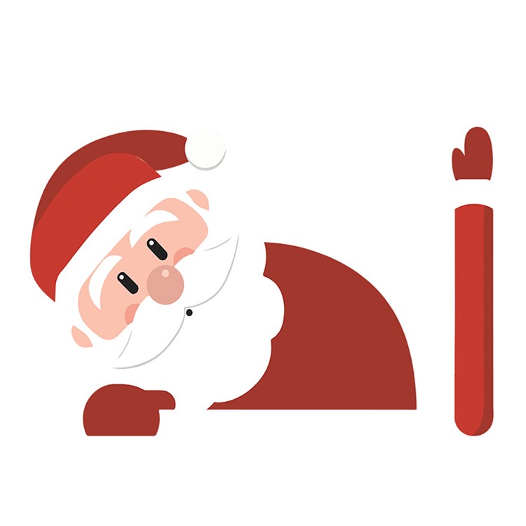 Christmas Rear Windshield Santa Claus Window Decals Car Wiper Decor Sticker Set - Santa Claus 2-1