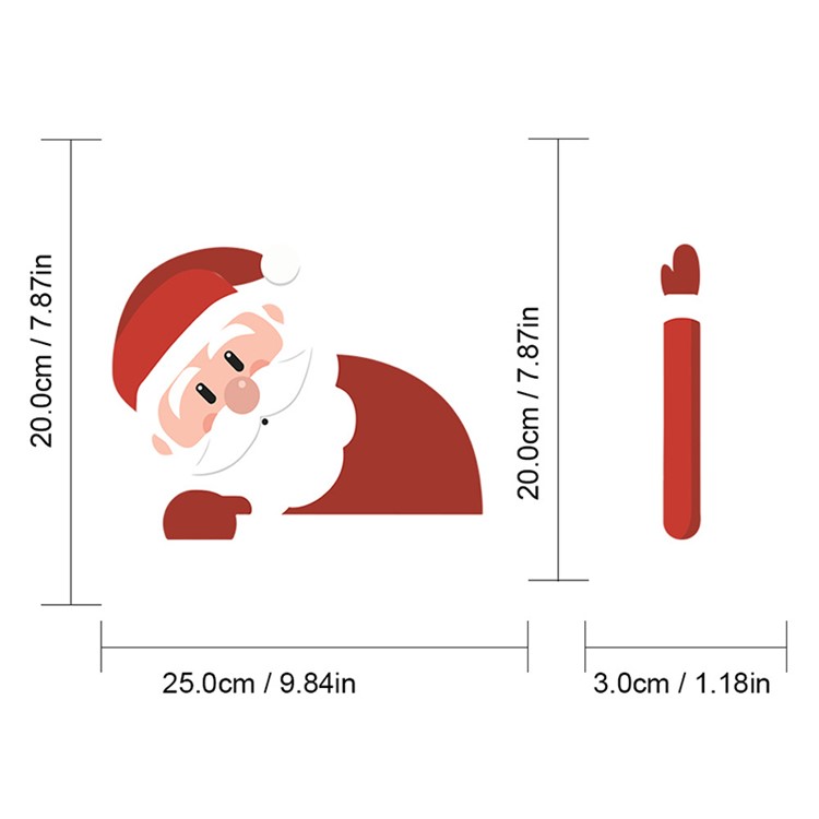 Christmas Rear Windshield Santa Claus Window Decals Car Wiper Decor Sticker Set - Santa Claus 2-4