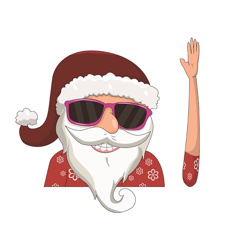 Christmas Rear Windshield Santa Claus Window Decals Car Wiper Decor Sticker Set - Santa Claus 3-1