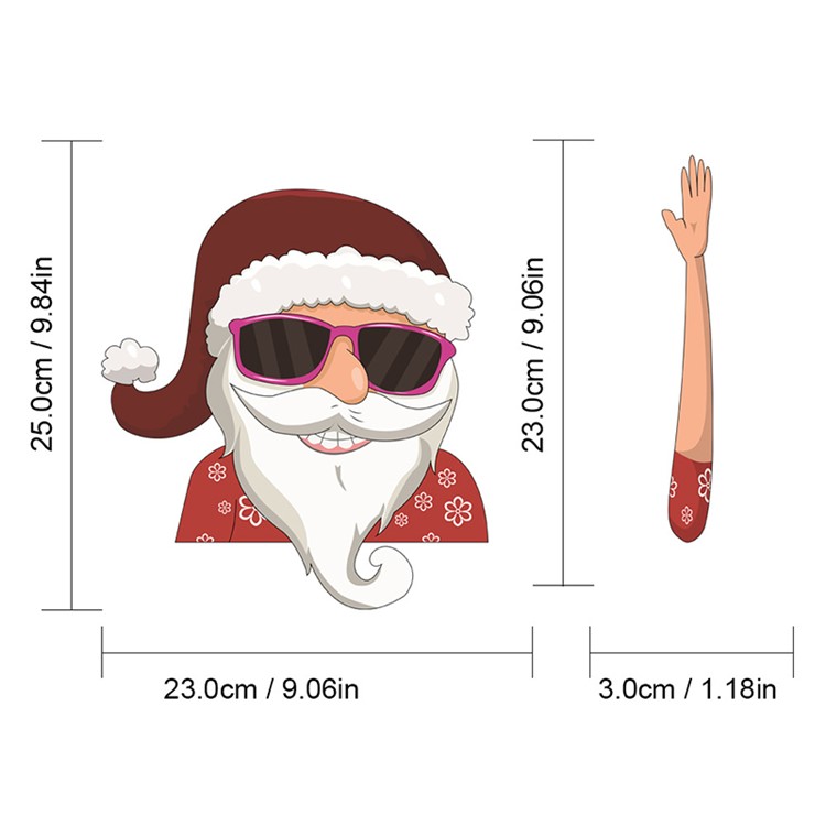 Christmas Rear Windshield Santa Claus Window Decals Car Wiper Decor Sticker Set - Santa Claus 3-4