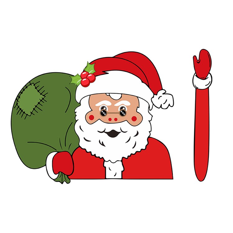 Christmas Rear Windshield Santa Claus Window Decals Car Wiper Decor Sticker Set - Santa Claus 4-1