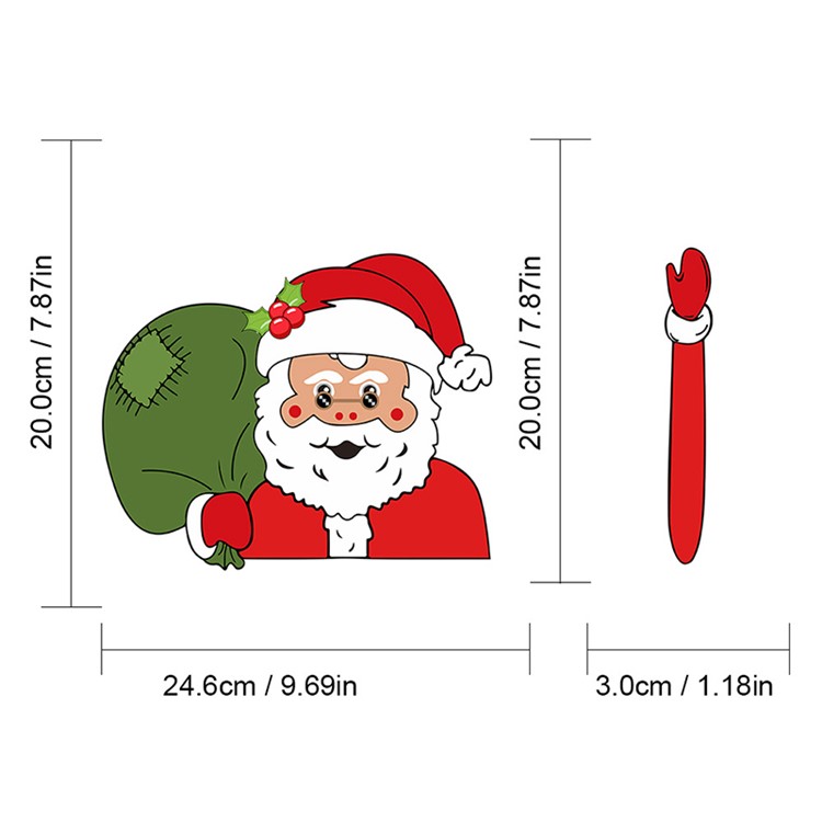 Christmas Rear Windshield Santa Claus Window Decals Car Wiper Decor Sticker Set - Santa Claus 4-3