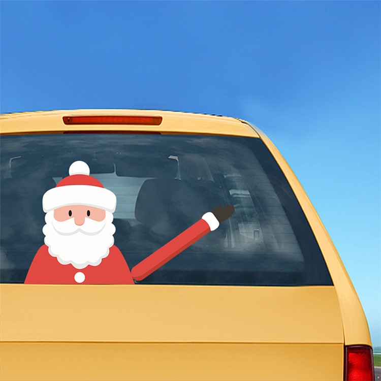 Christmas Rear Windshield Santa Claus Window Decals Car Wiper Decor Sticker Set - Santa Claus 5-2