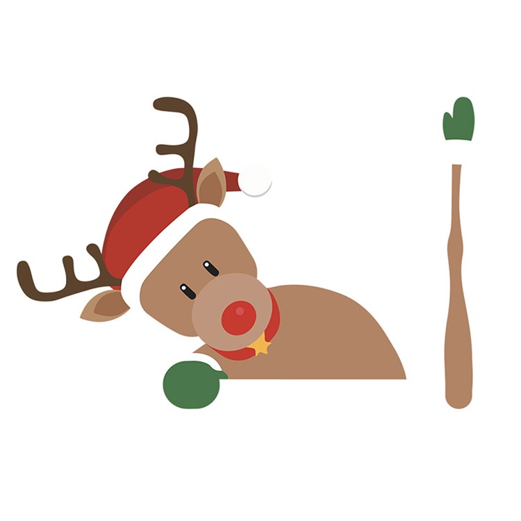 Christmas Rear Windshield Santa Claus Window Decals Car Wiper Decor Sticker Set - Elk-1