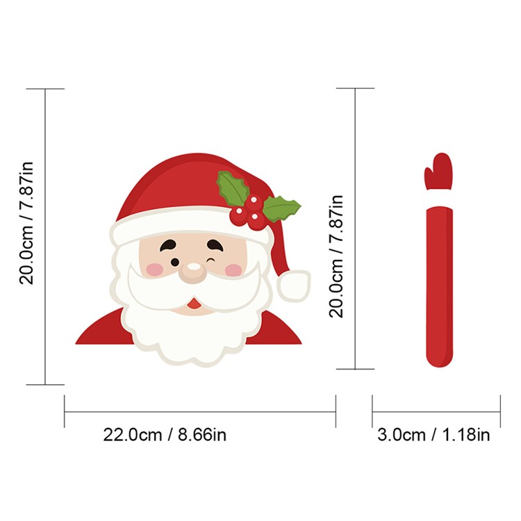 Christmas Rear Windshield Santa Claus Window Decals Car Wiper Decor Sticker Set - Santa Claus 6-3