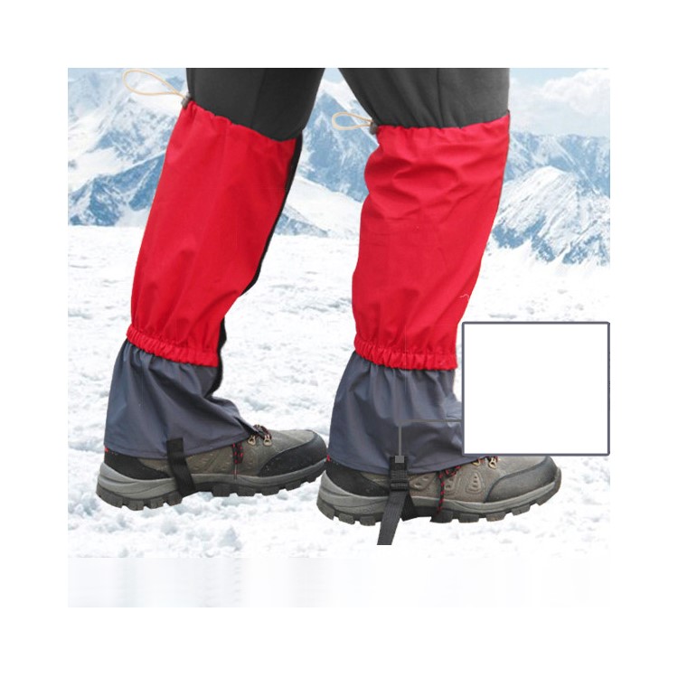 1 Pair Outdoor Lengthened Gaiters Water Resistant Windproof Leg Protection Cover Wraps Wear - Red-1