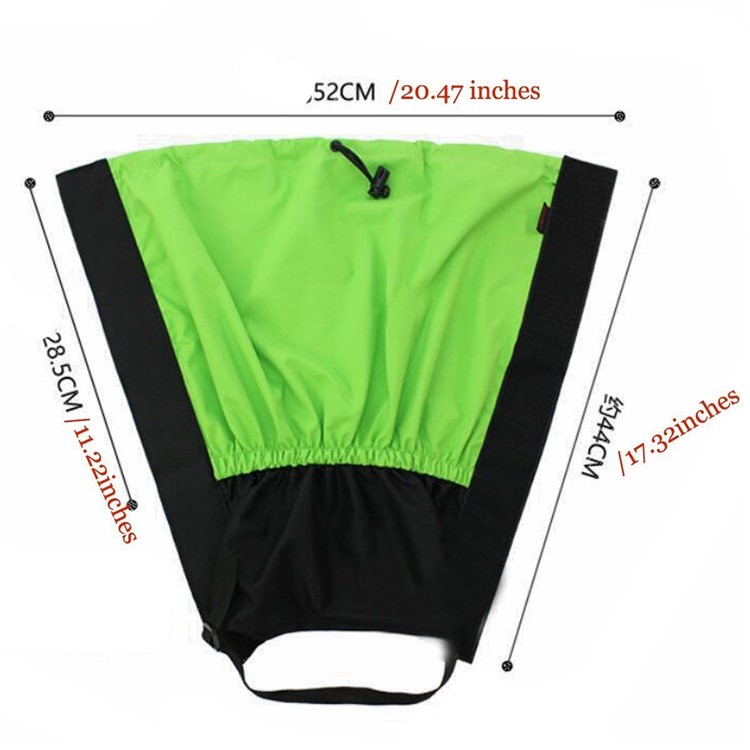 1 Pair Outdoor Lengthened Gaiters Windproof Water Resistant Leg Protection Cover Wraps Wear - Green-4