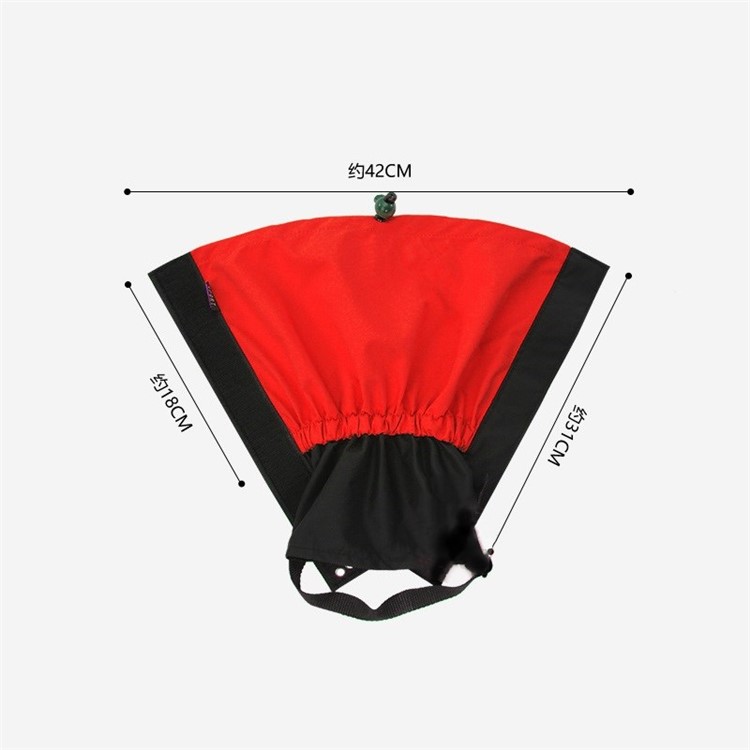 1 Pair Children Unisex Outdoor Gaiters Water Resistant Windproof Leg Protection Cover Wraps Wear - Red-2