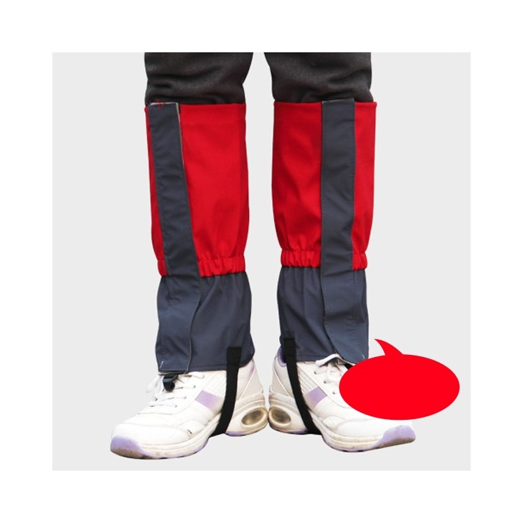 1 Pair Children Unisex Outdoor Gaiters Water Resistant Windproof Leg Protection Cover Wraps Wear - Red-3