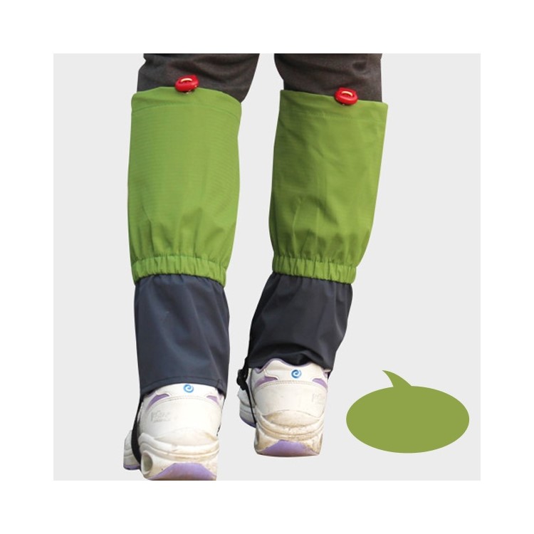 1 Pair Water Resistant Windproof Leg Protective Adjustable Cover Wraps Wear Outdoor Gaiters for Children - Green-1