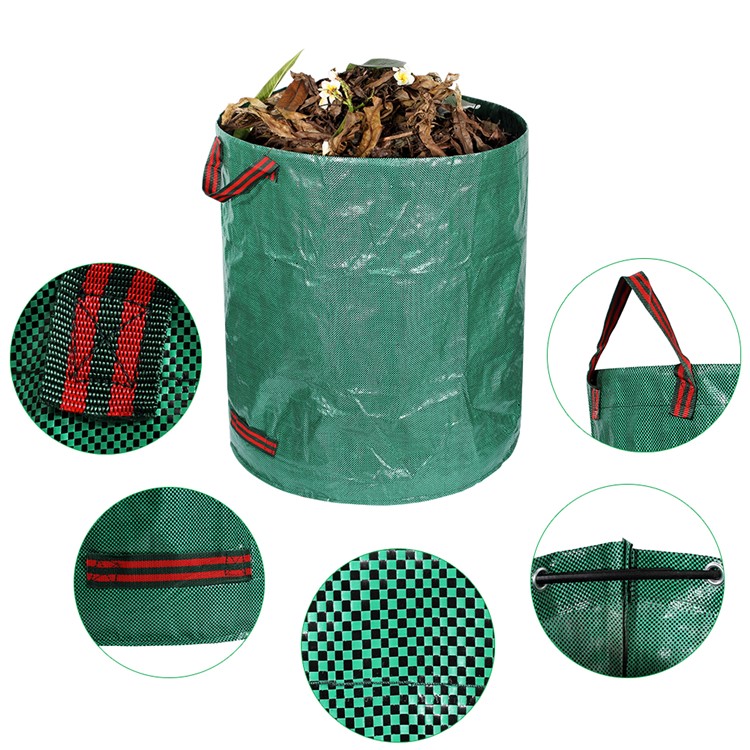 Portable Large Capacity 272L/72 Gallon Trash Can Garden Fallen Leaves Storage Bag-2