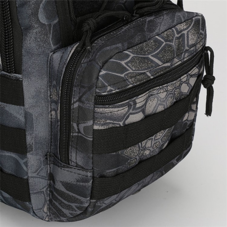 Outdoor Sport Nylon Military Tactical Sling Single Shoulder Bag - Python Texture Black-6