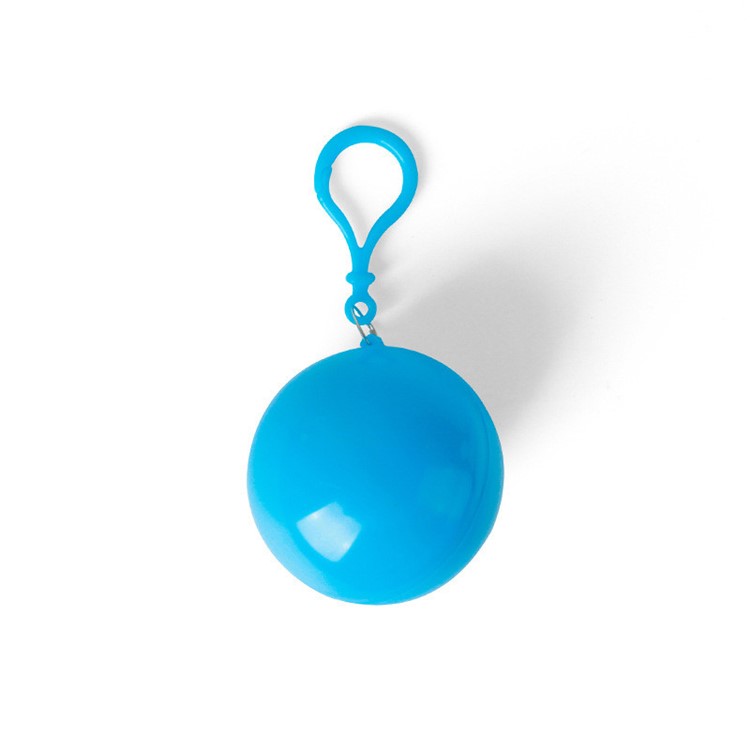 Disposable Emergency Raincoat Portable Hook Poncho Ball for Outdoor Activities - Baby Blue-2