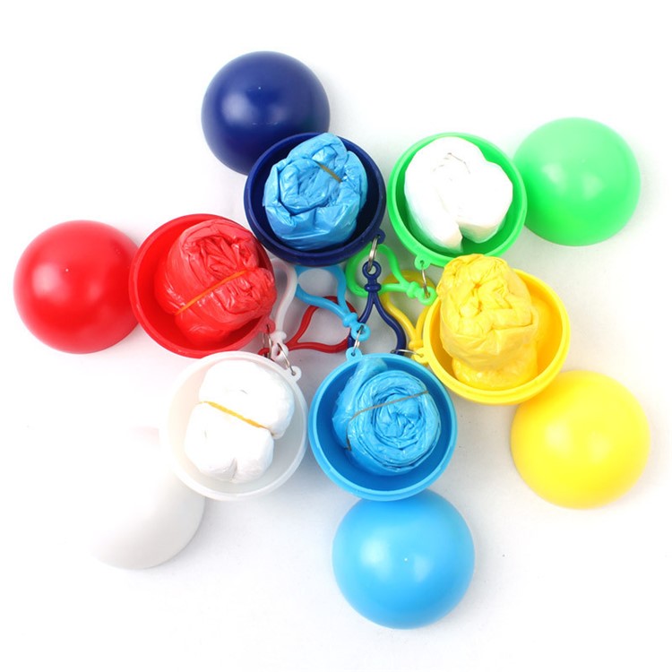 Disposable Emergency Raincoat Portable Hook Poncho Ball for Outdoor Activities - Baby Blue-3