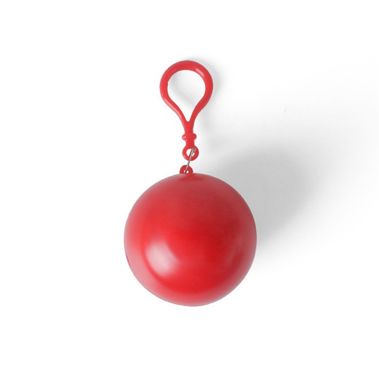 Disposable Emergency Raincoat Portable Hook Poncho Ball for Outdoor Activities - Red-1