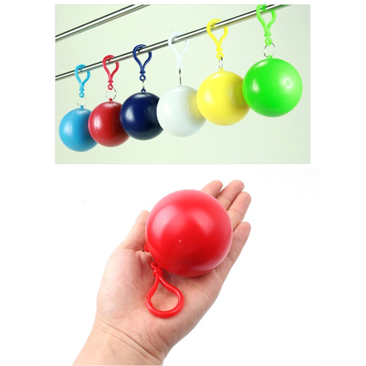 Disposable Emergency Raincoat Portable Hook Poncho Ball for Outdoor Activities - Red-2