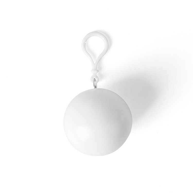 Disposable Emergency Raincoat Portable Hook Poncho Ball for Outdoor Activities - White-1