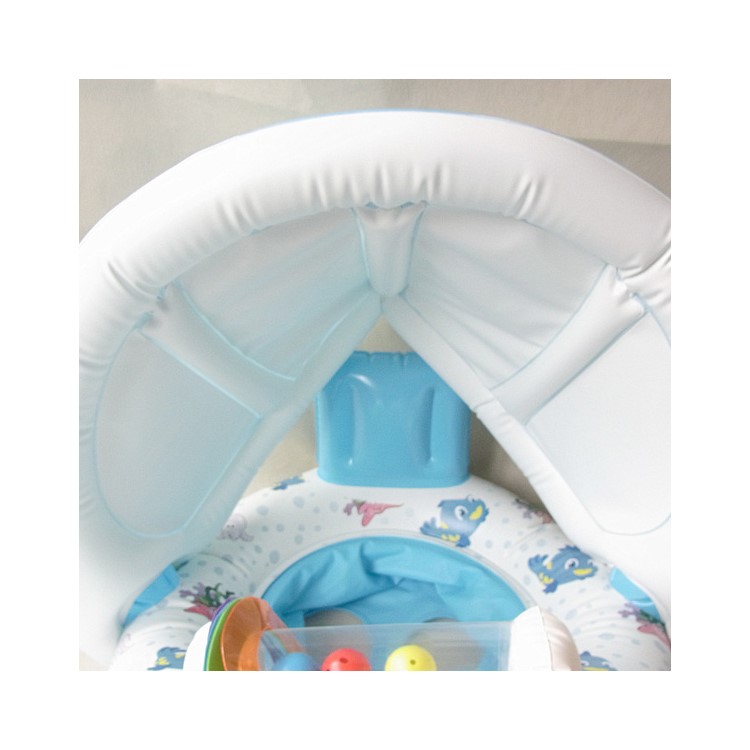 Multi-Functional 3-in-1 Parent and Child PVC Inflatable Swim Ring for Baby and Parent with Sunshade-6