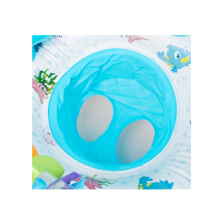 Multi-Functional 3-in-1 Parent and Child PVC Inflatable Swim Ring for Baby and Parent with Sunshade-8