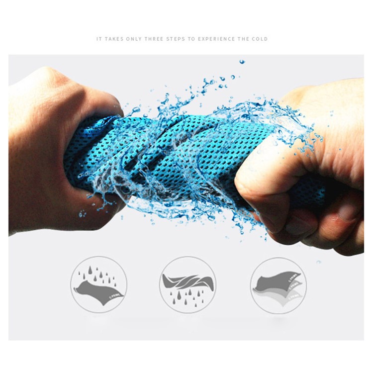 Two-layer Summer Running Instant Cooling Towel Cooling Towel Sports Cold Towel - Sky Blue-2
