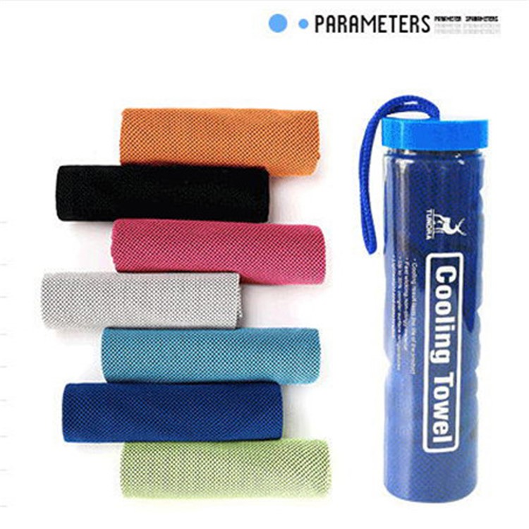 Sports Cold Towel Cooling Towel Instant Cooling Snap Towel with Storage Bottle - Sky Blue-6