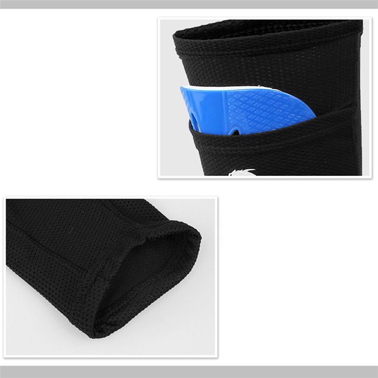 1 Pair Football Soccer Double-layer Sweat-absorbent Shin Guard Socks Sleeves - Black-4