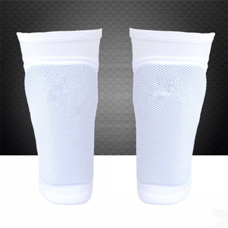 1 Pair Football Soccer Double-layer Sweat-absorbent Shin Guard Socks Sleeves - White-1
