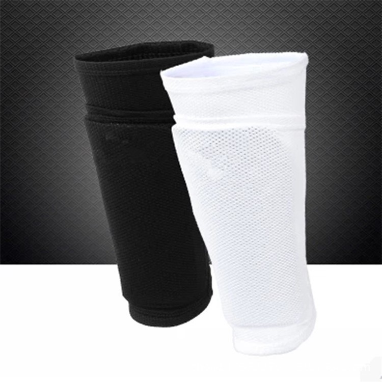 1 Pair Football Soccer Double-layer Sweat-absorbent Shin Guard Socks Sleeves - White-4