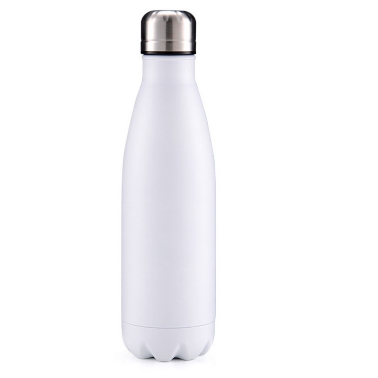 500ml Stainless Steel Insulated Travel Leak-proof Double Walled Cola Shape Portable Vacuum Bottle - Glossy Finish / White-1