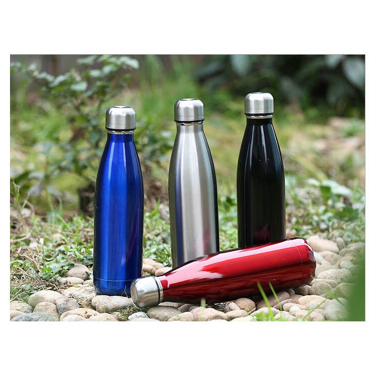 Portable Stainless Steel Matte Vacuum Insulated Travel Leak-proof Double Walled Cola Shape Thermos Bottle - Rose-2