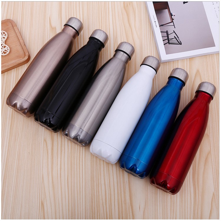 Portable Stainless Steel Matte Vacuum Insulated Travel Leak-proof Double Walled Cola Shape Thermos Bottle - Rose-3