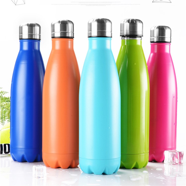 Portable Stainless Steel Matte Vacuum Insulated Travel Leak-proof Double Walled Cola Shape Thermos Bottle - Rose-4