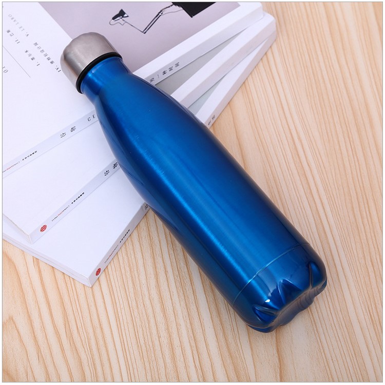 Brilhante Viagem Aço Inoxidável A vácuo Isolado À prova de vazamento Bola de água com porta dupla com espuma de cola - escuro azul-1