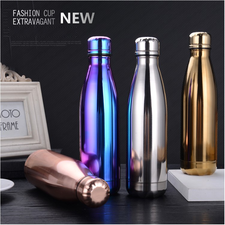 500ML Plated 304 Stainless Steel Thermoses Cup Insulated Water Bottle - Rose Gold Color-2