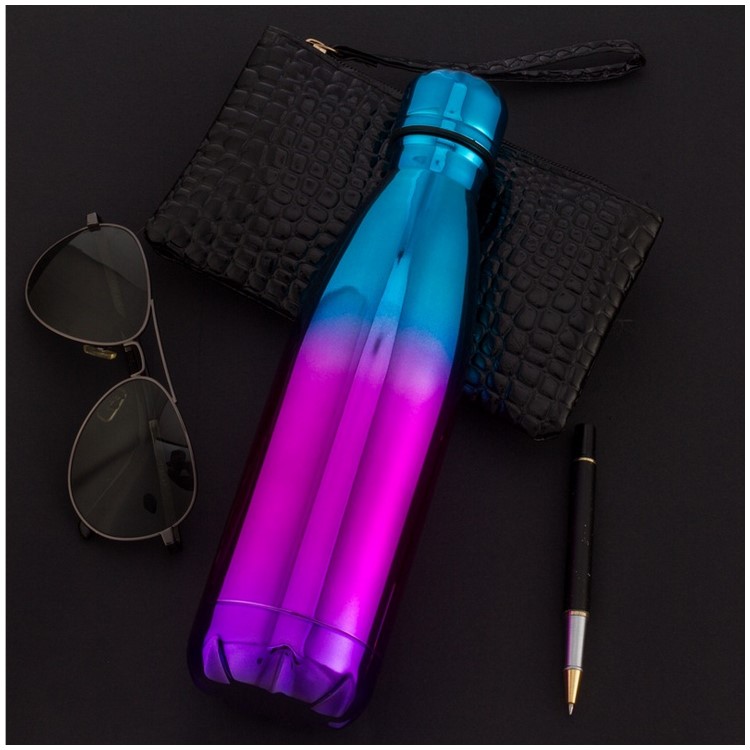 500ML Plated 304 Stainless Steel Thermoses Cup Insulated Water Cup Bottle - Blue-1