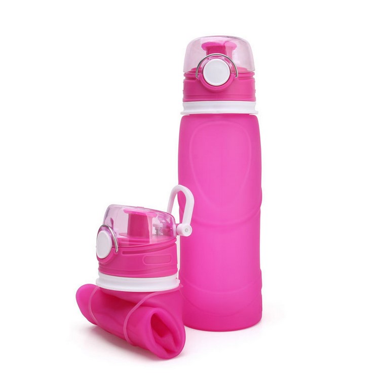 750ML Sports Water Bottle Collapsible Water Bottle with Airlock - Rose-1