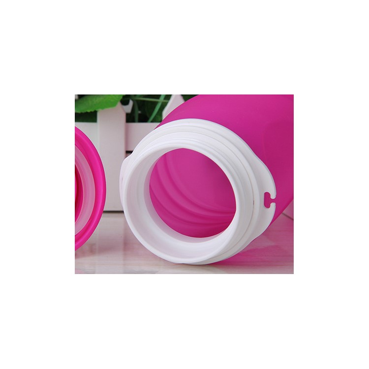 750ML Sports Water Bottle Collapsible Water Bottle with Airlock - Rose-3