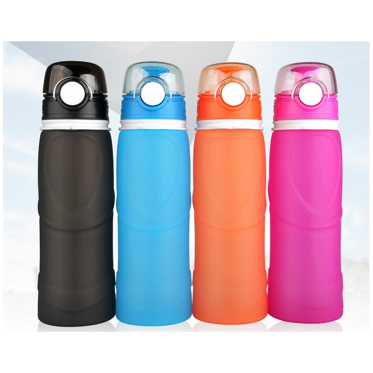 750ML Sports Water Bottle Collapsible Water Bottle with Airlock - Rose-5