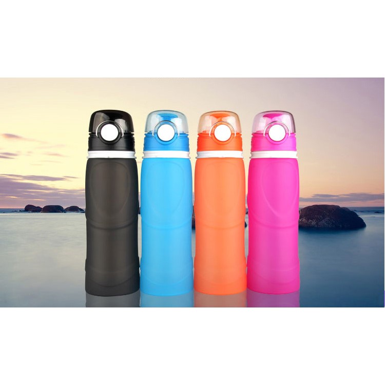 750ML Sports Water Bottle Collapsible Water Bottle with Airlock - Rose-6