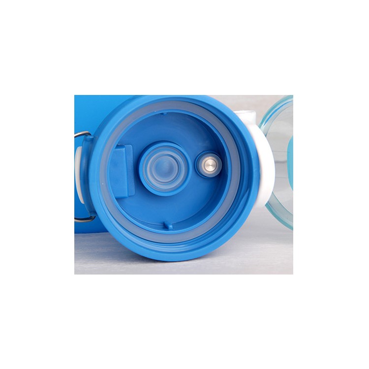750ML Collapsible Water Bottle with Airlock Foldable Sports Water Bottle - Blue-4
