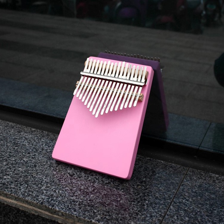 17 Keys Finger Percussion Instrument Wood Kalimba Thumb Piano with Accessories - Pink-1